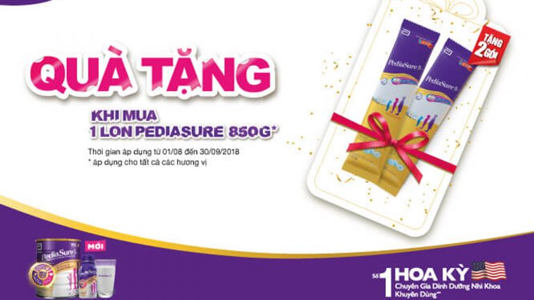 PediaSure khuyến mãi tặng ngay 2 gói