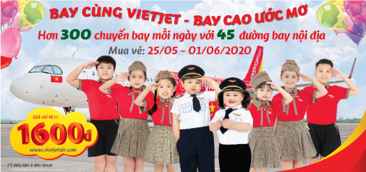 Vietjet khuyến mại vé chỉ từ 1.600 đồng mừng ngày Quốc tế thiếu nhi 1