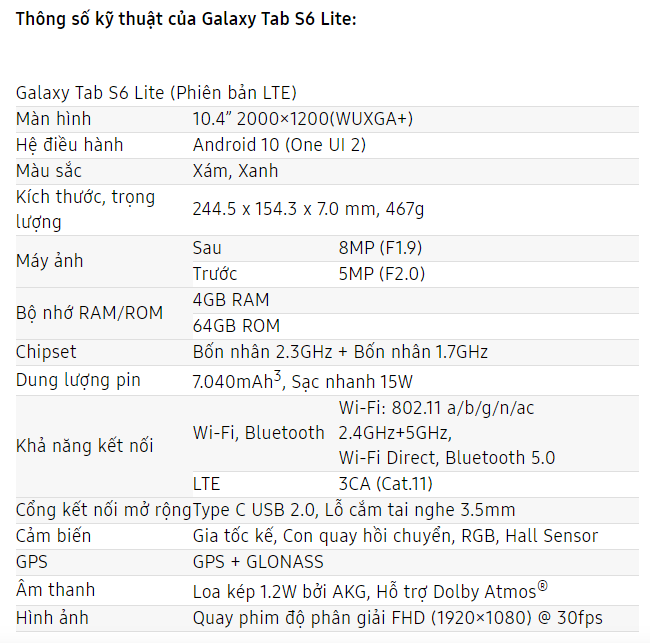 Galaxy Tab S6 Lite lên kệ giá 10 triệu, đặt hàng từ 4/5 3