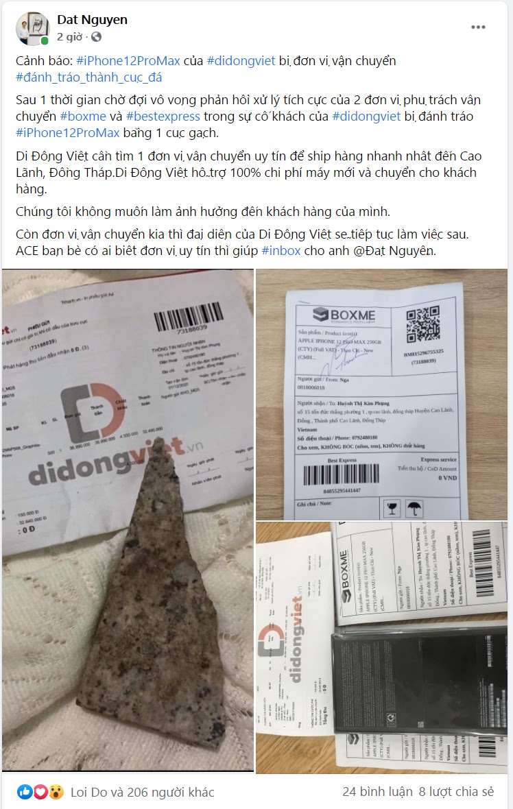 Nhân viên Best Express đã "hô biến" iPhone 12 Pro Max thành cục gạch giao khách? 1