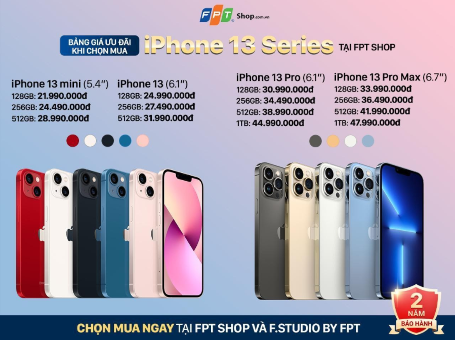 Điểm giá iPhone 13 tại FPT Shop và Di Động Việt 13