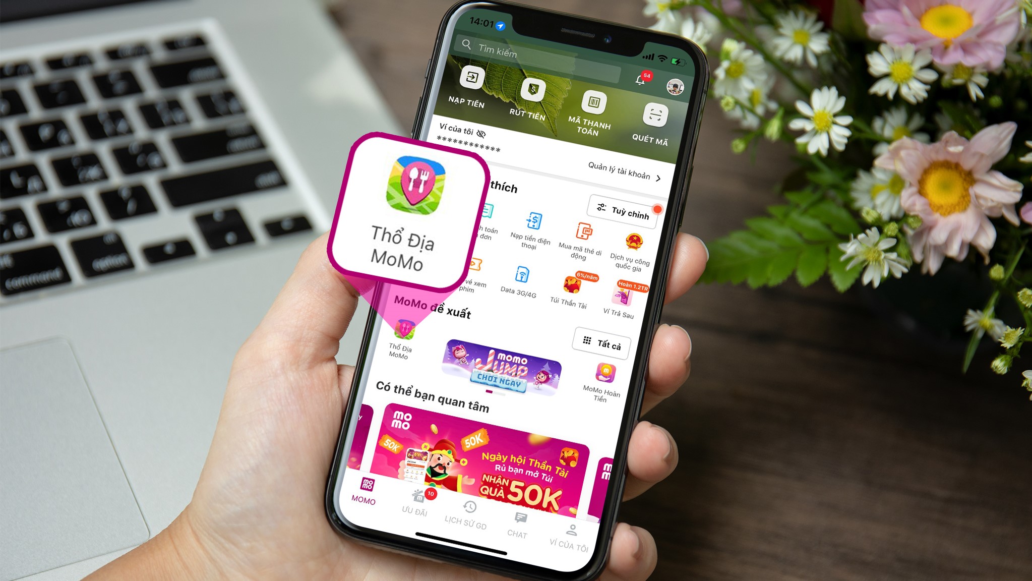 MoMo tung ưu đãi hoàn tiền 50% tại 1000 quán ăn, tiệm cafe nhân dịp ra mắt app Thổ Địa MoMo 1