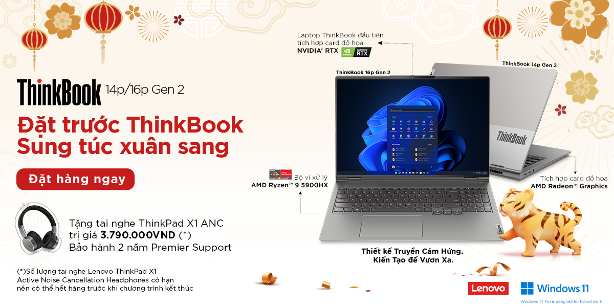 Bộ đôi ThinkBook 14p Gen 2 và ThinkBook 16p Gen 2 vừa ra mắt giá bao nhiêu? 15