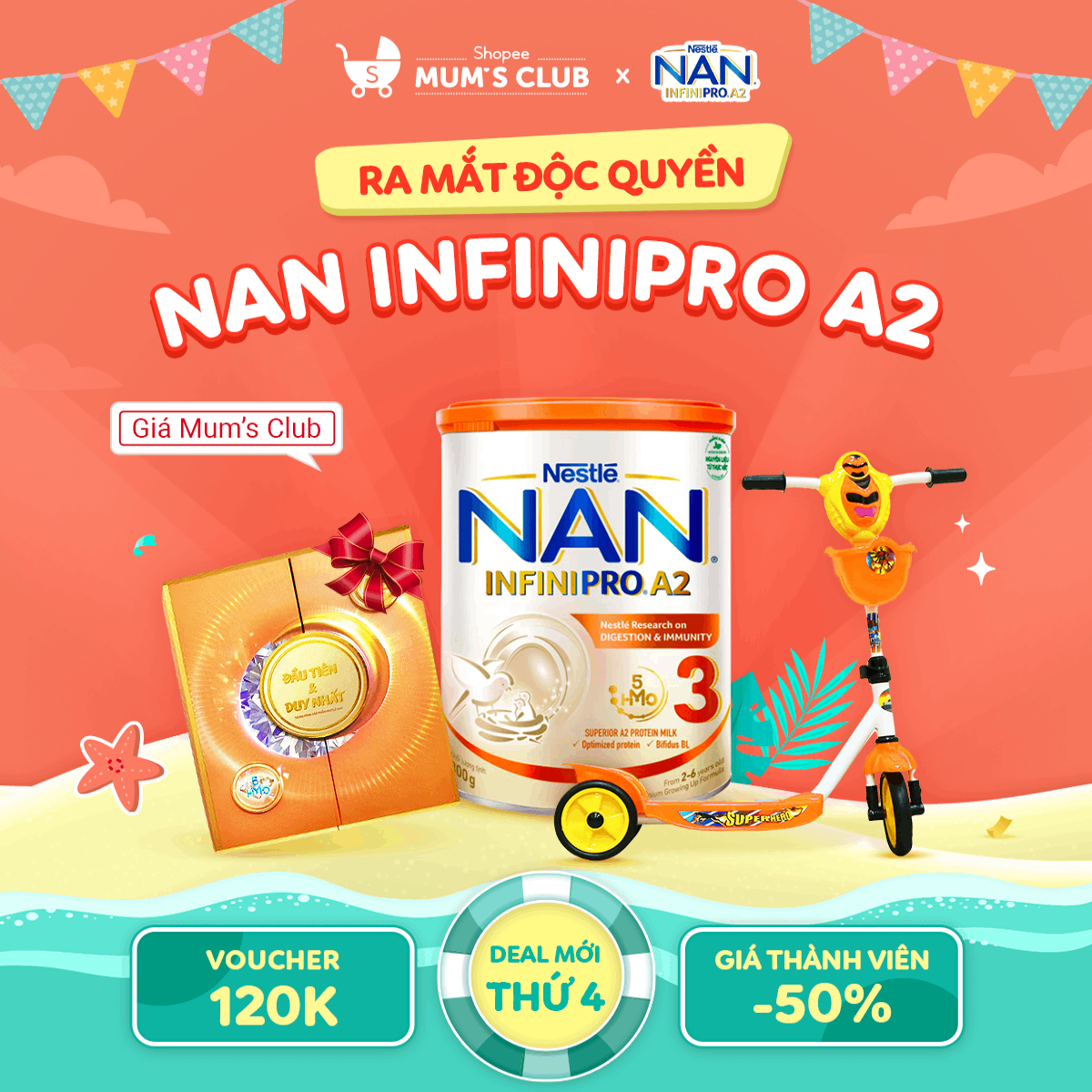 NAN INFINIPRO A2 3 có mặt tại Kids Plaza, Shopee, Tiki, Lazada và các cửa hàng sữa truyền thống từ tháng 4.2022 5