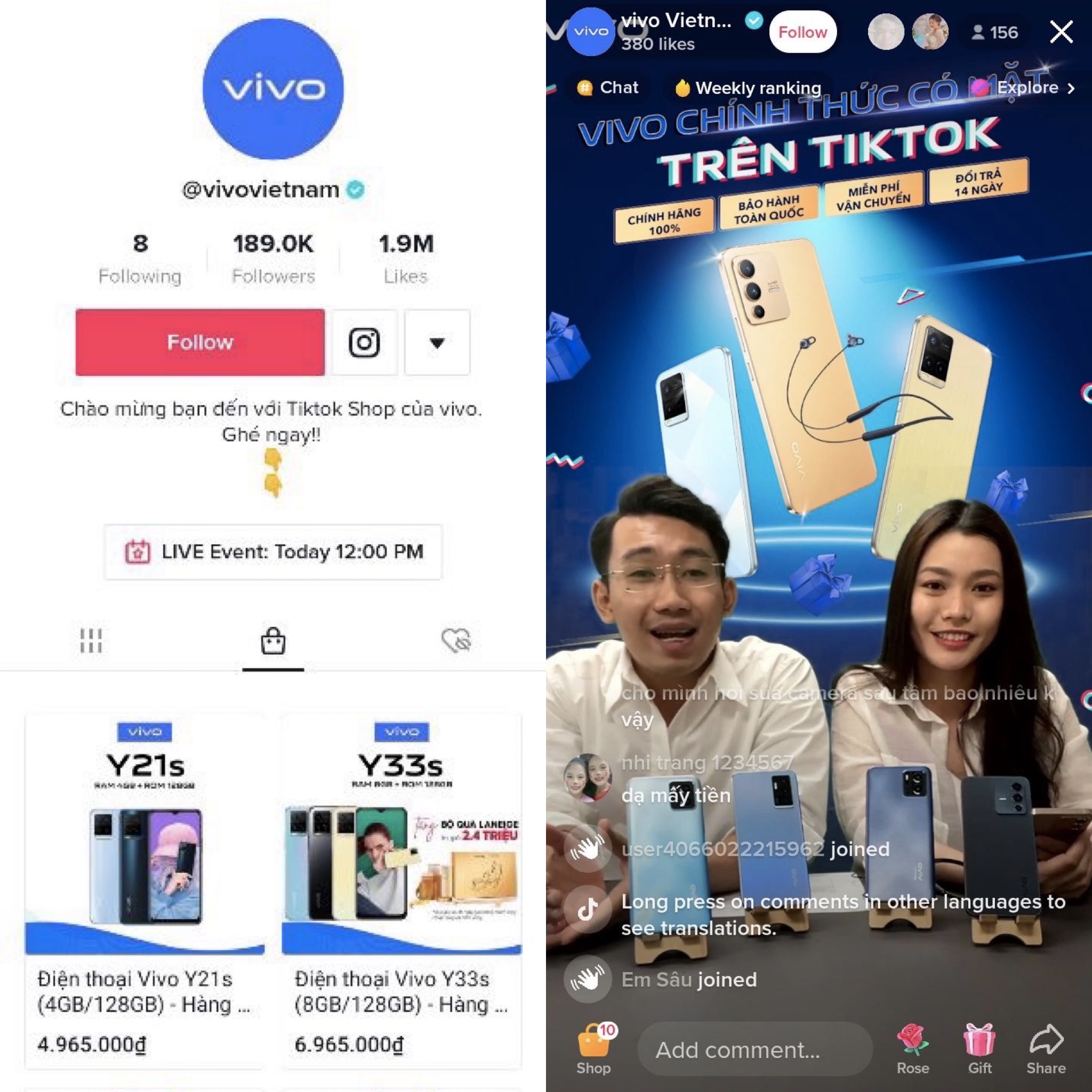 vivo ra mắt kênh bán hàng trực tuyến Tiktok Shop 3