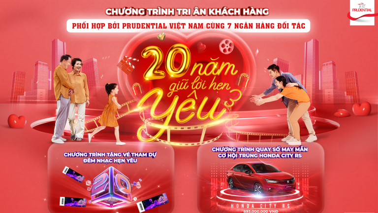 Prudential khuyến mãi lớn trong chiến dịch “20 Năm Giữ Lời Hẹn Yêu”