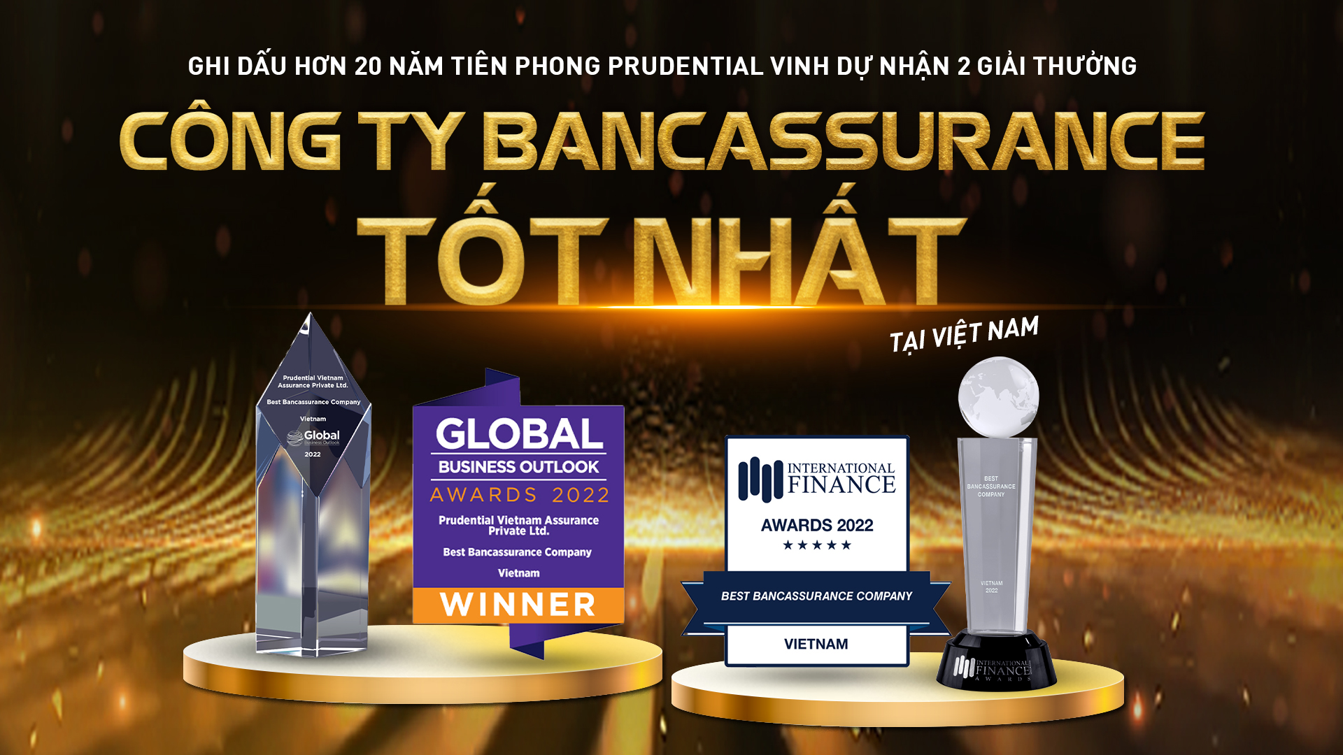 Prudential Việt Nam nhận hai giải thưởng uy tín cho kênh phân phối qua hợp tác Ngân hàng 3