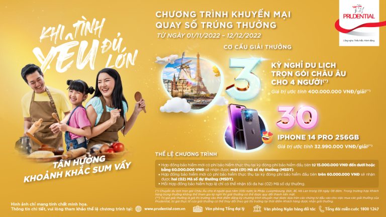 Nhận ngay cơ hội du lịch châu Âu khi mua bảo hiểm Prudential