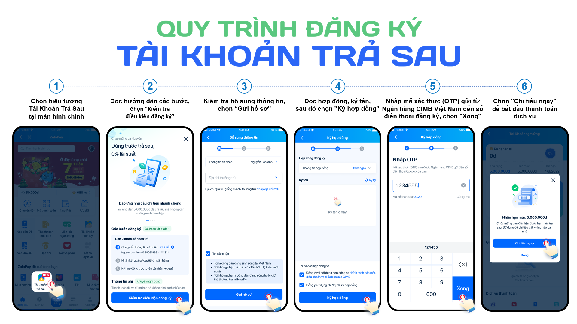 Hướng dẫn cách đăng ký sản phẩm Tài Khoản Trả Sau trên ZaloPay 8