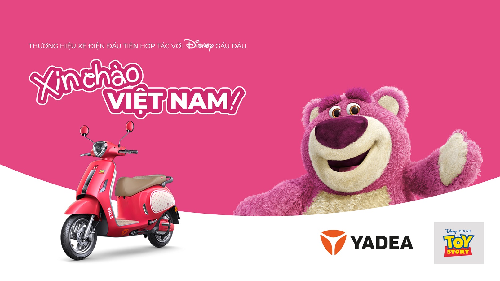 Ra mắt xe máy điện Yadea hợp tác với gấu dâu Disney Lotso, lấy màu hồng làm chủ đạo 7