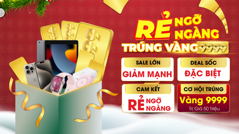 Điện thoại, phụ kiện công nghệ ưu đãi đến 60% cùng cơ hội trúng vàng 9999 đến hết tháng 12