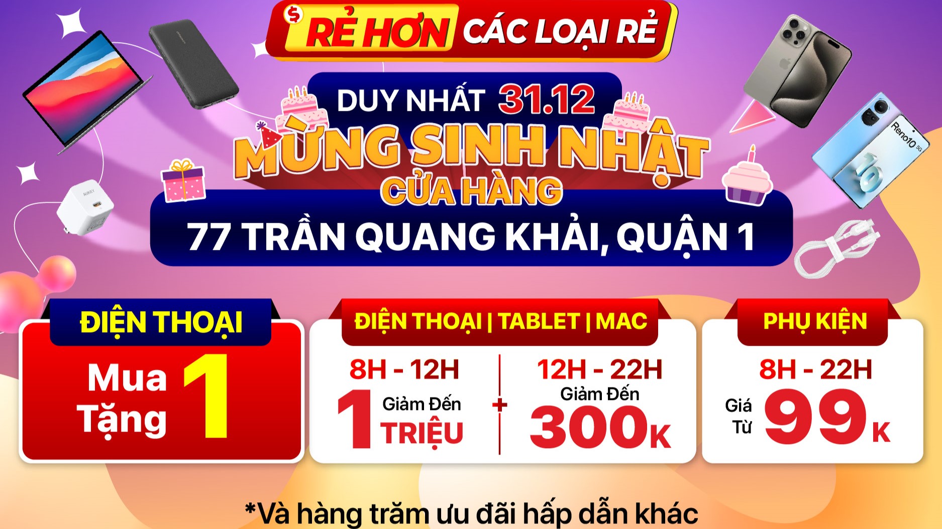 Điện thoại, phụ kiện công nghệ giá chỉ từ 99 ngàn đồng, voucher trị giá đến 1 triệu đồng 5