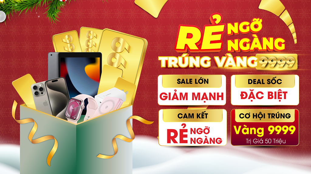 Điện thoại, phụ kiện công nghệ ưu đãi đến 60% cùng cơ hội trúng vàng 9999 đến hết tháng 12 5