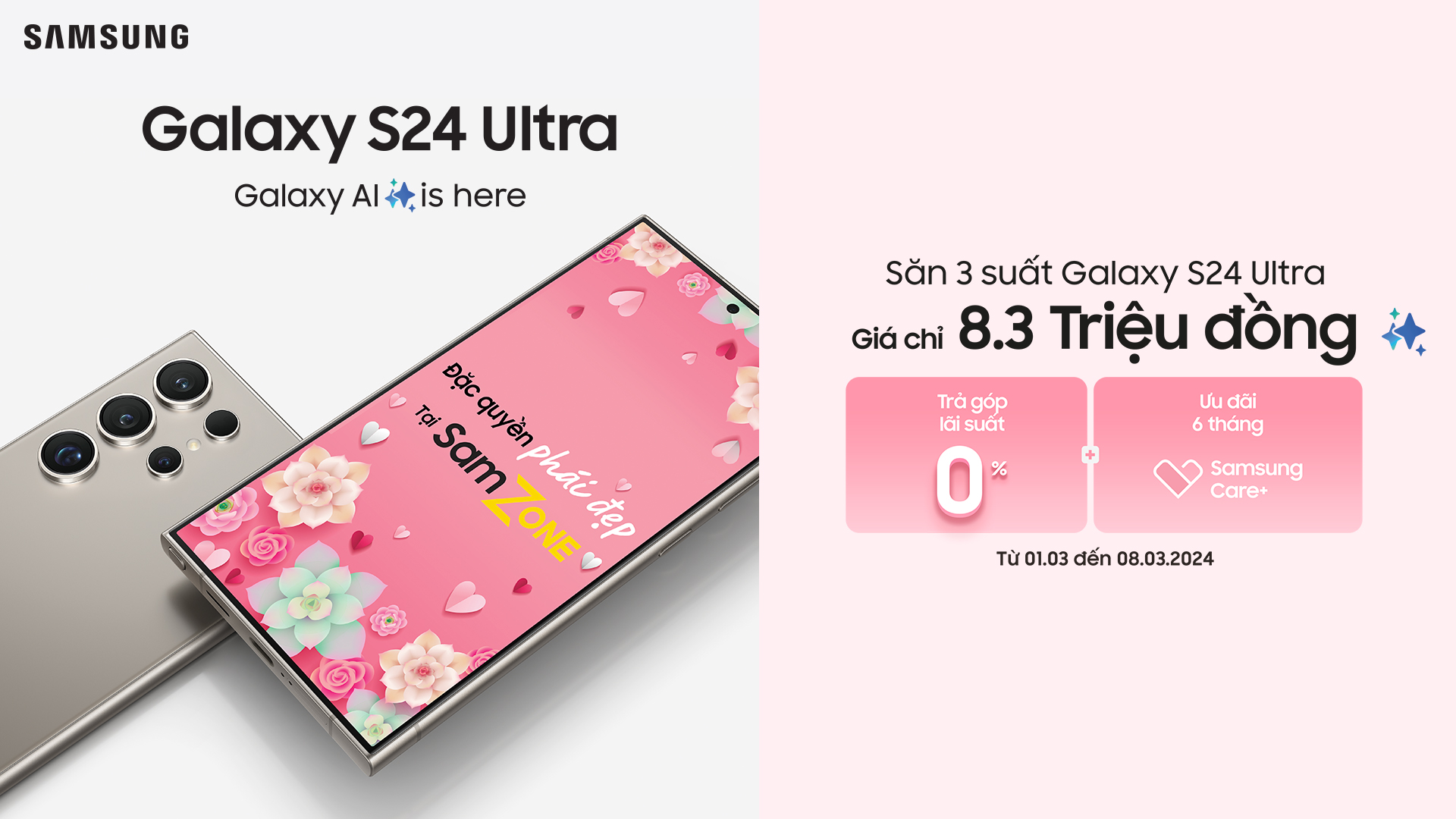 Ưu đãi hấp dẫn 8/3 tại SamZone 9