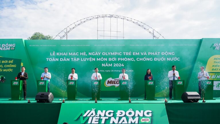 Nestlé MILO đồng hành cùng Lễ phát động toàn dân tập luyện môn bơi phòng, chống đuối nước năm 2024