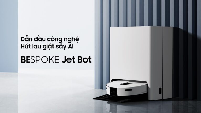 Robot hút lau giặt sấy Bespoke Jet Bot tích hợp công nghệ AI, diệt khuẩn 99.99%