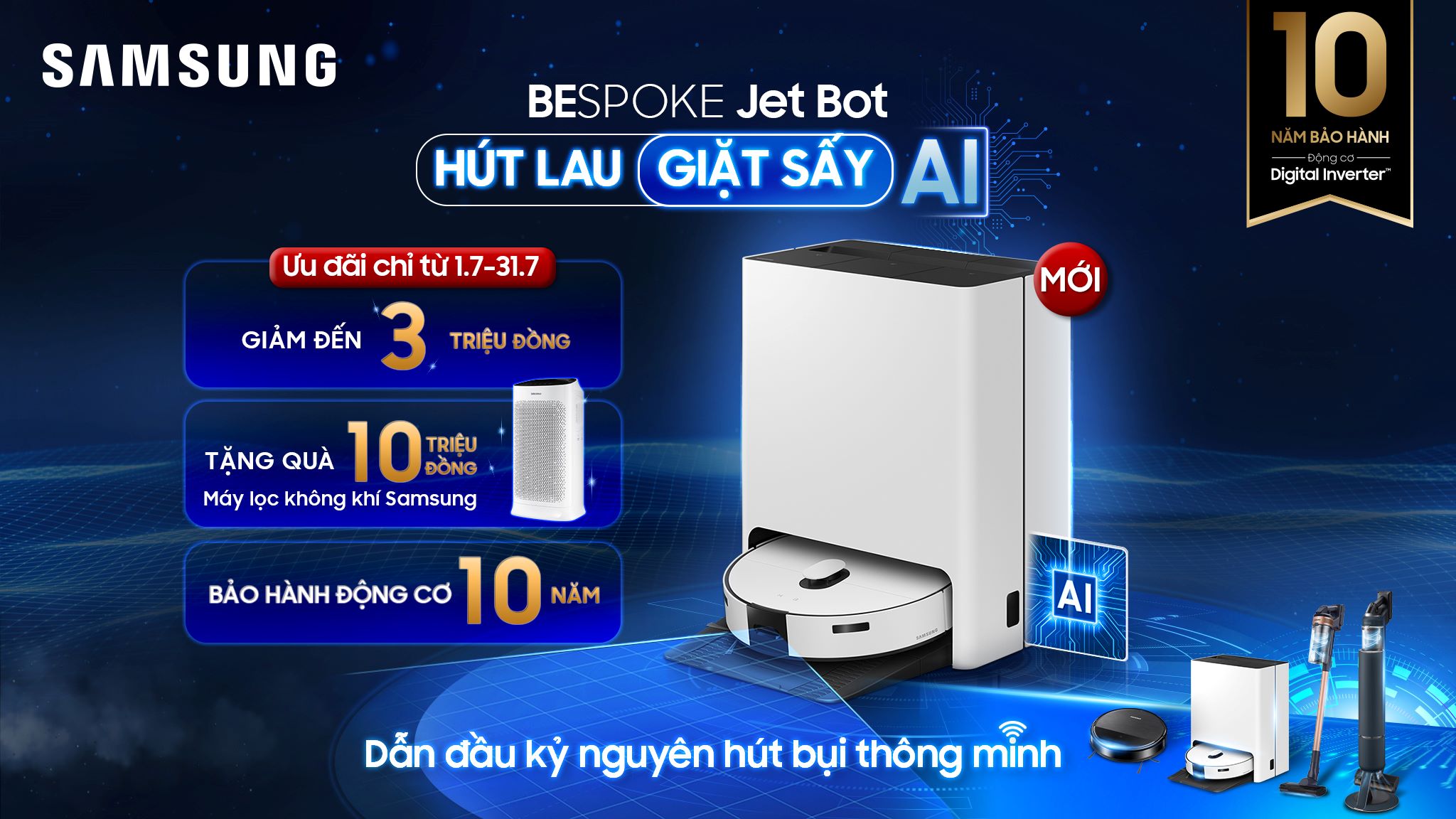 Robot hút lau giặt sấy Bespoke Jet Bot tích hợp công nghệ AI, diệt khuẩn 99.99% 4