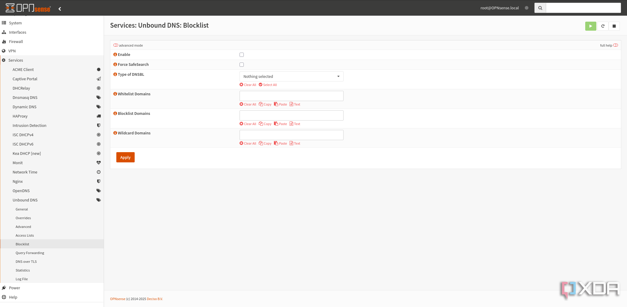 OPNsense Unbound blocklist